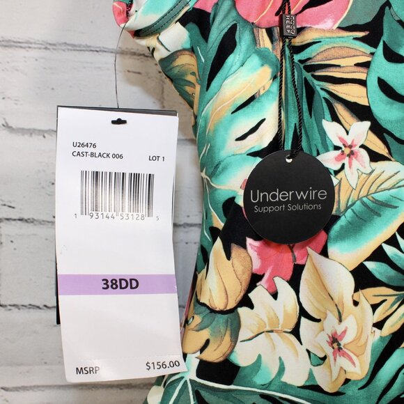 Coco Reef Women's Enrapture Printed Wrap One-Piece Swimsuit 38DD - Picture 9 of 10